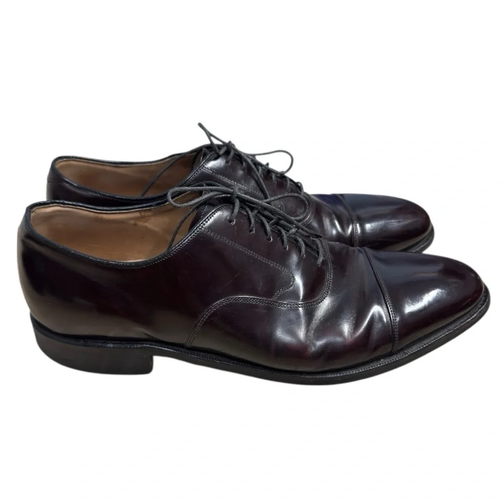 Johnston & Murphy Melton Burgundy Leather Cap Toe Oxford Dress Shoes Men’s 11 D
